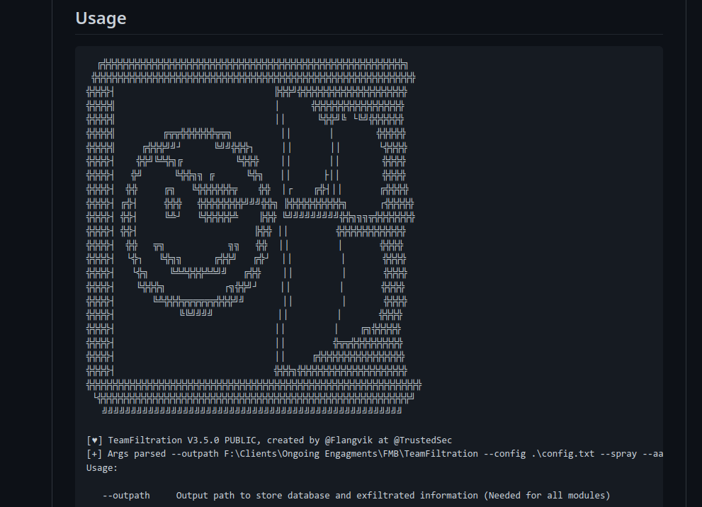 [TrustedSec] TEAMFILTRATION V3.5.0 – IMPROVE ALL THE THINGS!